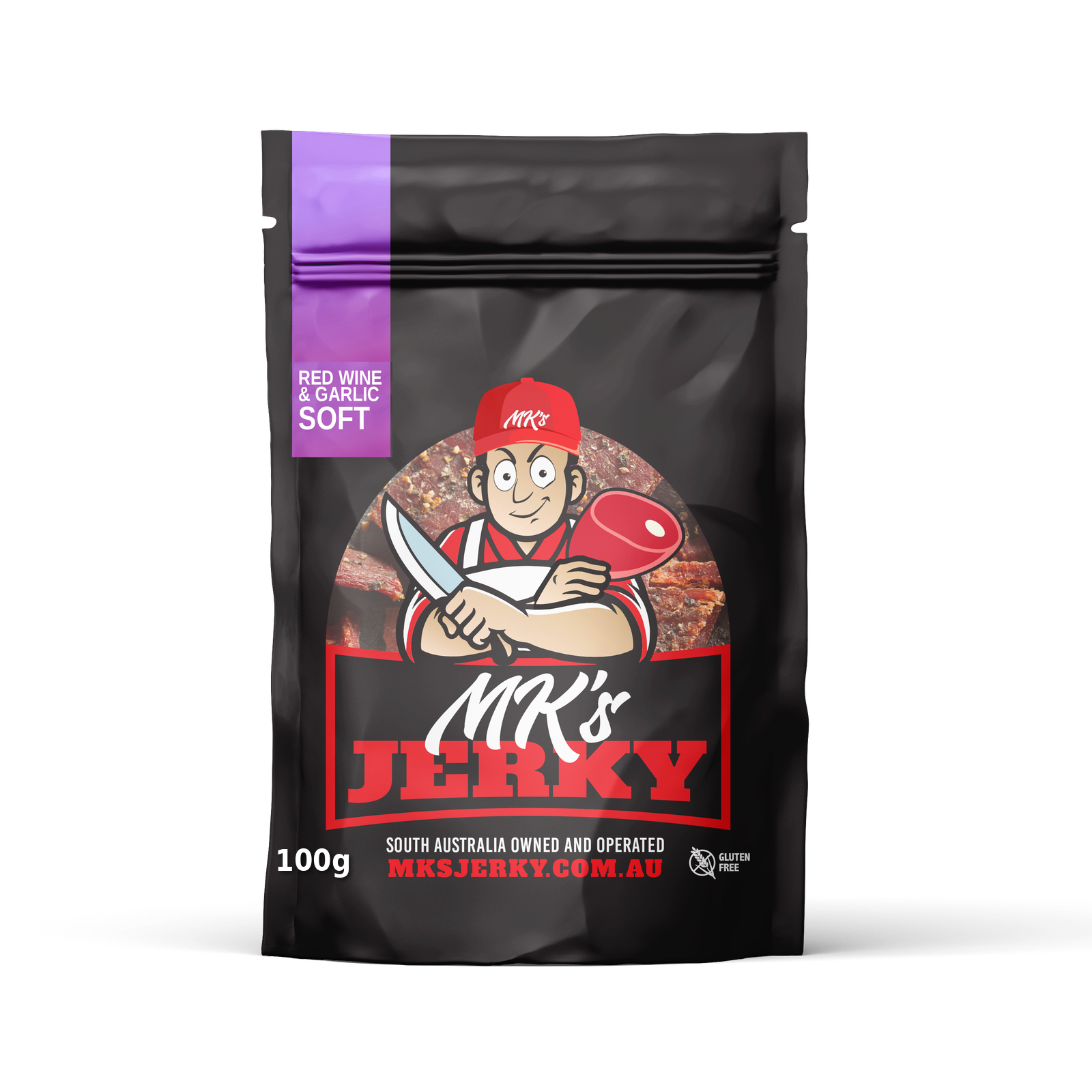 MK's Red Wine & Garlic Soft Jerky 100g