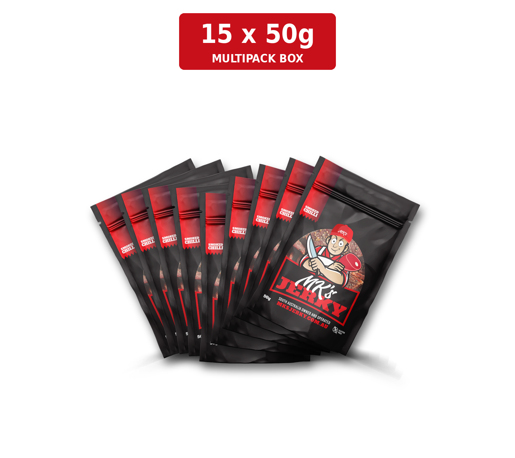 MK's Smoked Chilli Beef Jerky 15 x 50g Box