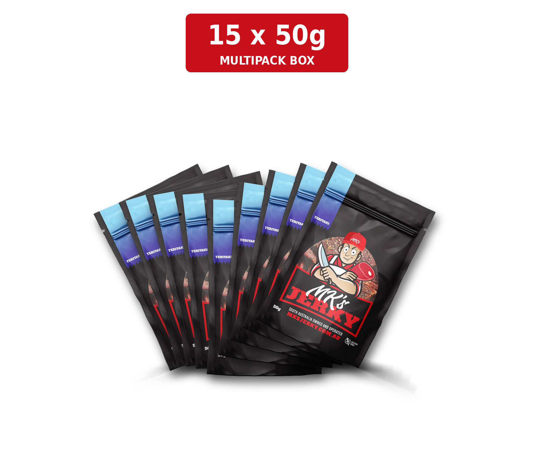MK's Teriyaki Beef Jerky 15 x 50g Box